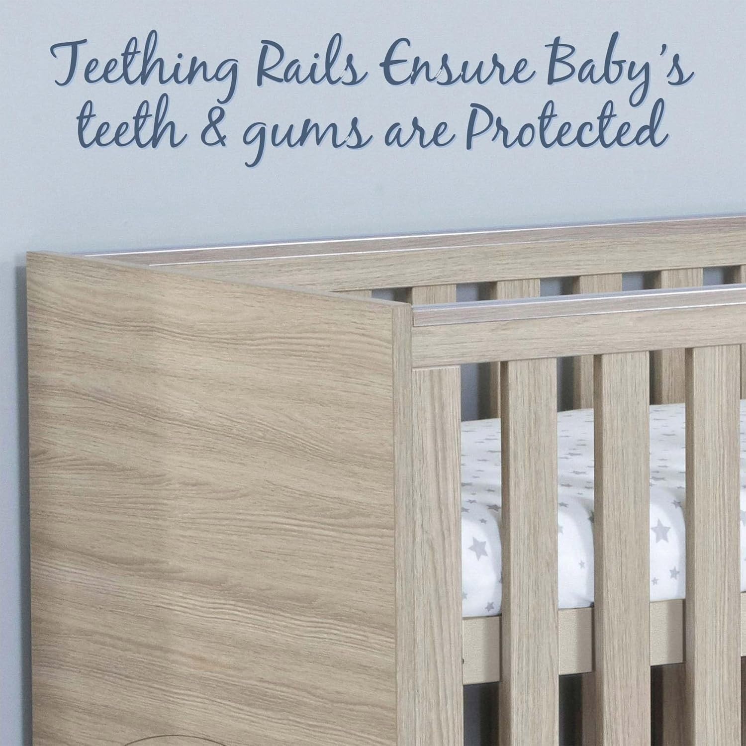 Convertible Baby Cot Bed Toddler Bed Adjustable Mattress Height Oak
