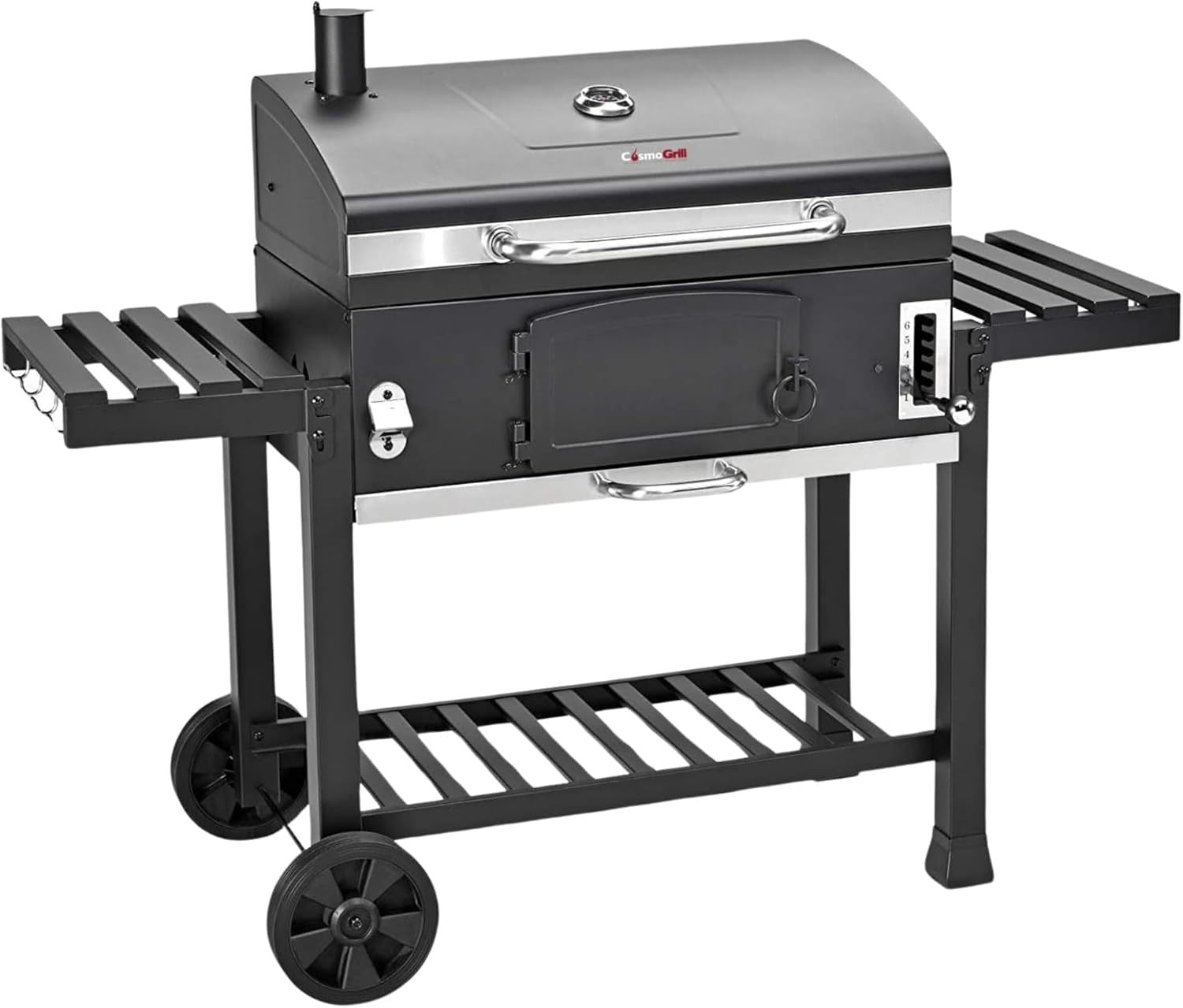 XXL Charcoal Smoker BBQ Grill | Adjustable Charcoal Tray | Built-In Thermometer