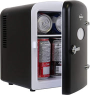 Retro 4L Mini Fridge Cooler Portable Compact Bedroom Office Black