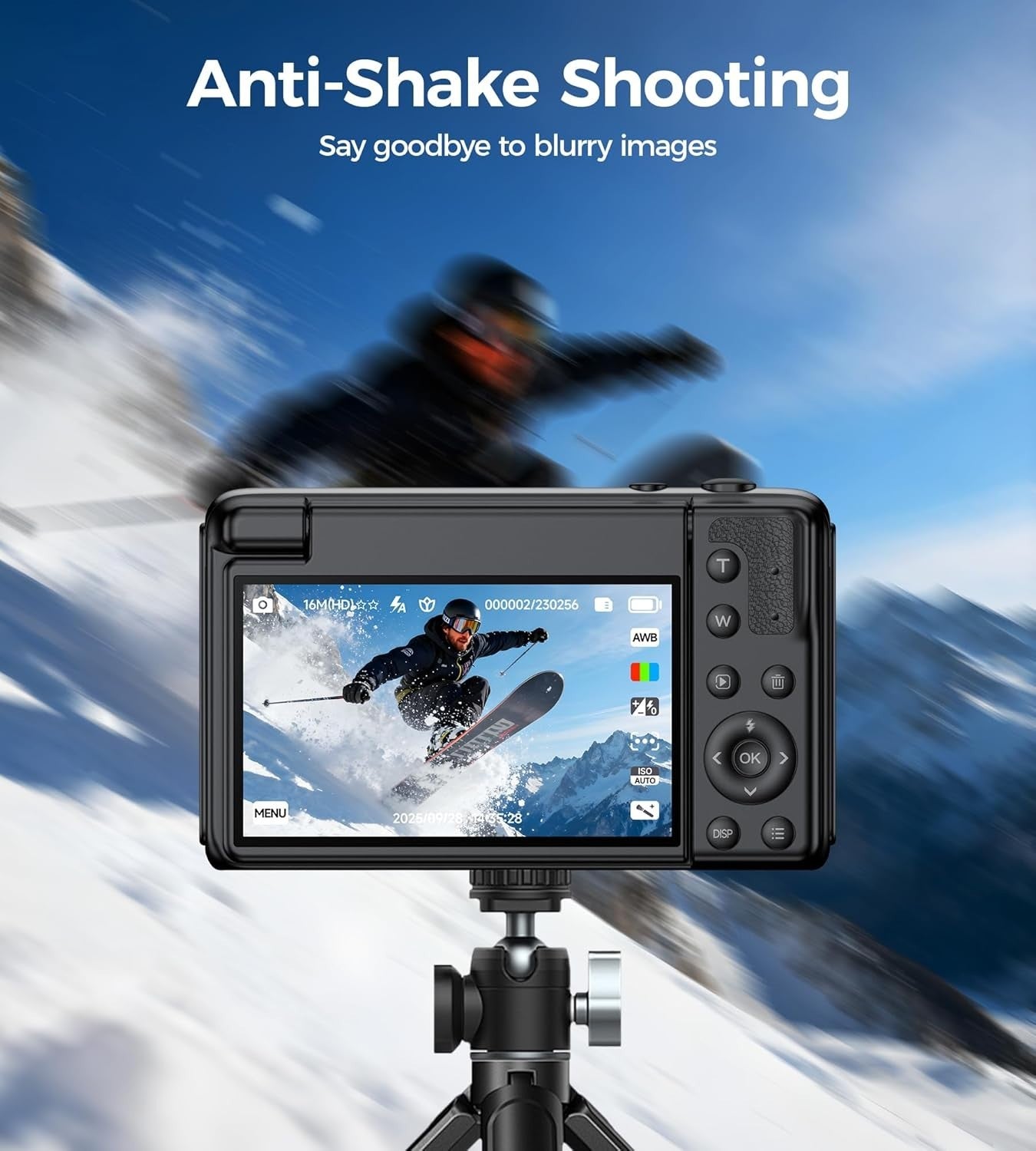 64MP 4K Compact Camera Flip Screen 16X Zoom Vlog Camera Bundle