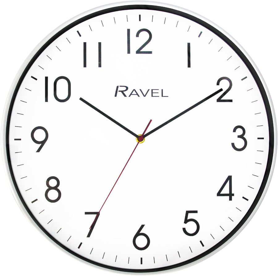 Large 40cm Silent Wall Clock White Frame Modern Minimalist Easy-Read Quartz