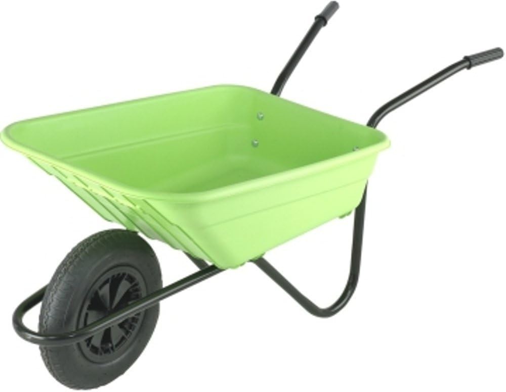 90L 1-Wheel Wheelbarrow Lime – Pneumatic Tyre w/ PP Tray 125kg Capacity