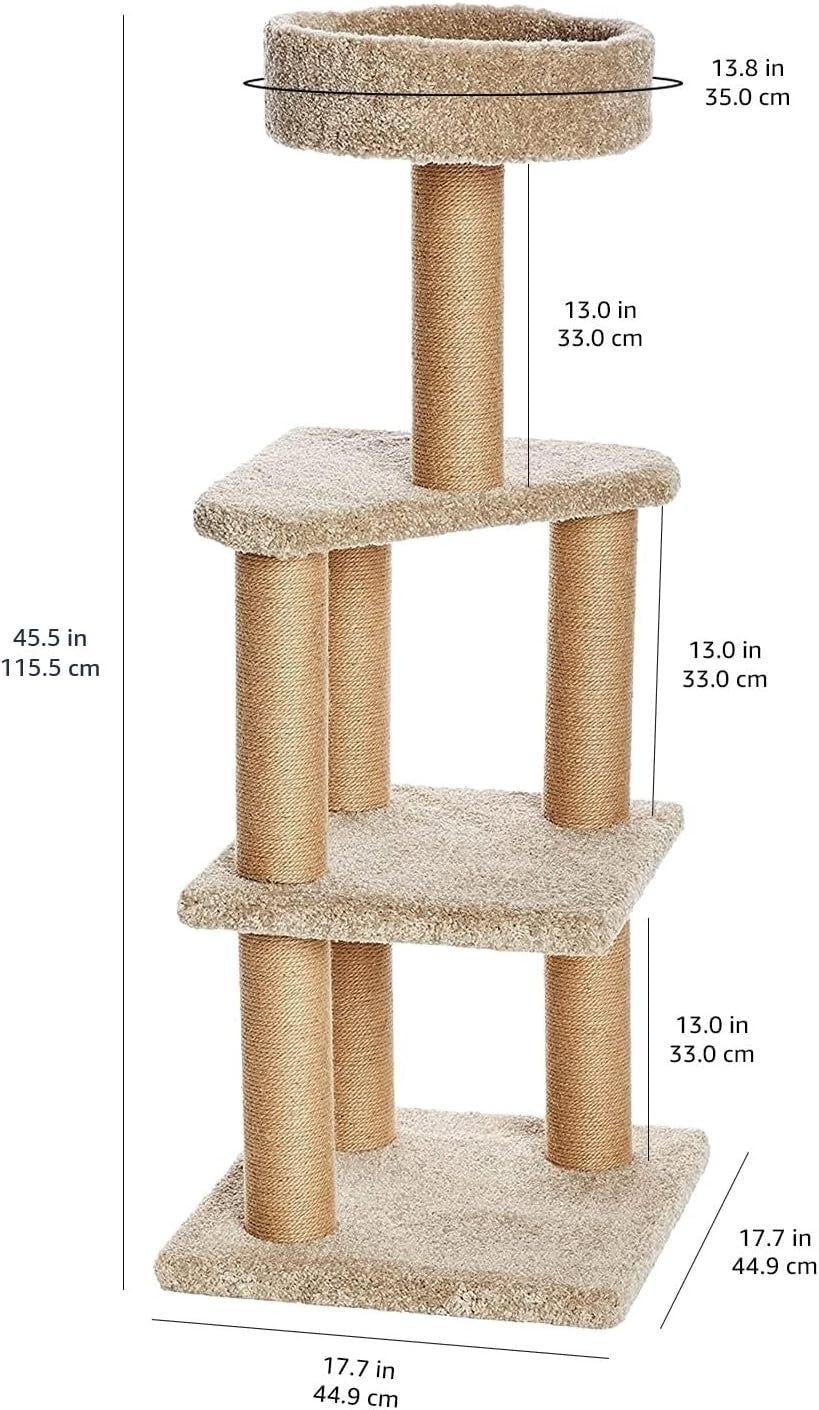 Large Cat Tree Tower Scratching Posts Multi-Level Indoor Climber 117cm
