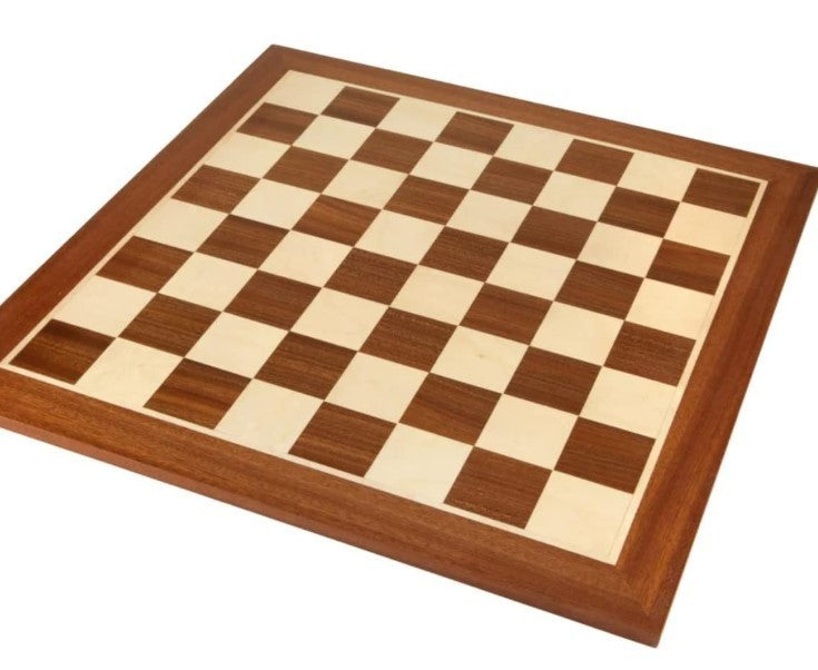 Luxury 19" Mahogany & Sycamore Chess Board | 48cm Large Wooden Tournament Board