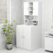 Washing Machine Cabinet Storage Unit Laundry Bathroom Cupboard Shelves White