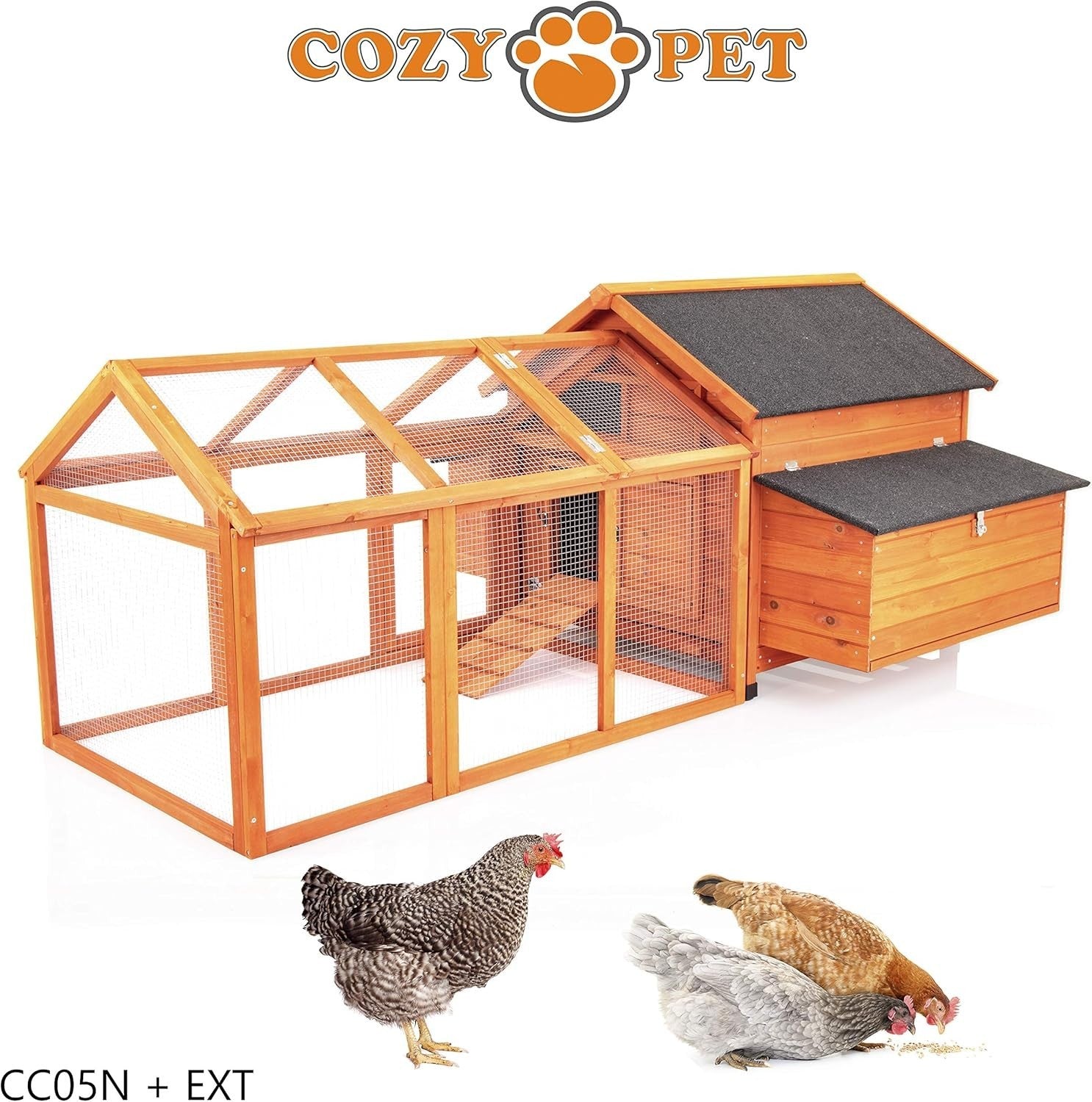 Chicken Coop Run Extension Wooden Outdoor Enclosure Secure Add-On 140cm