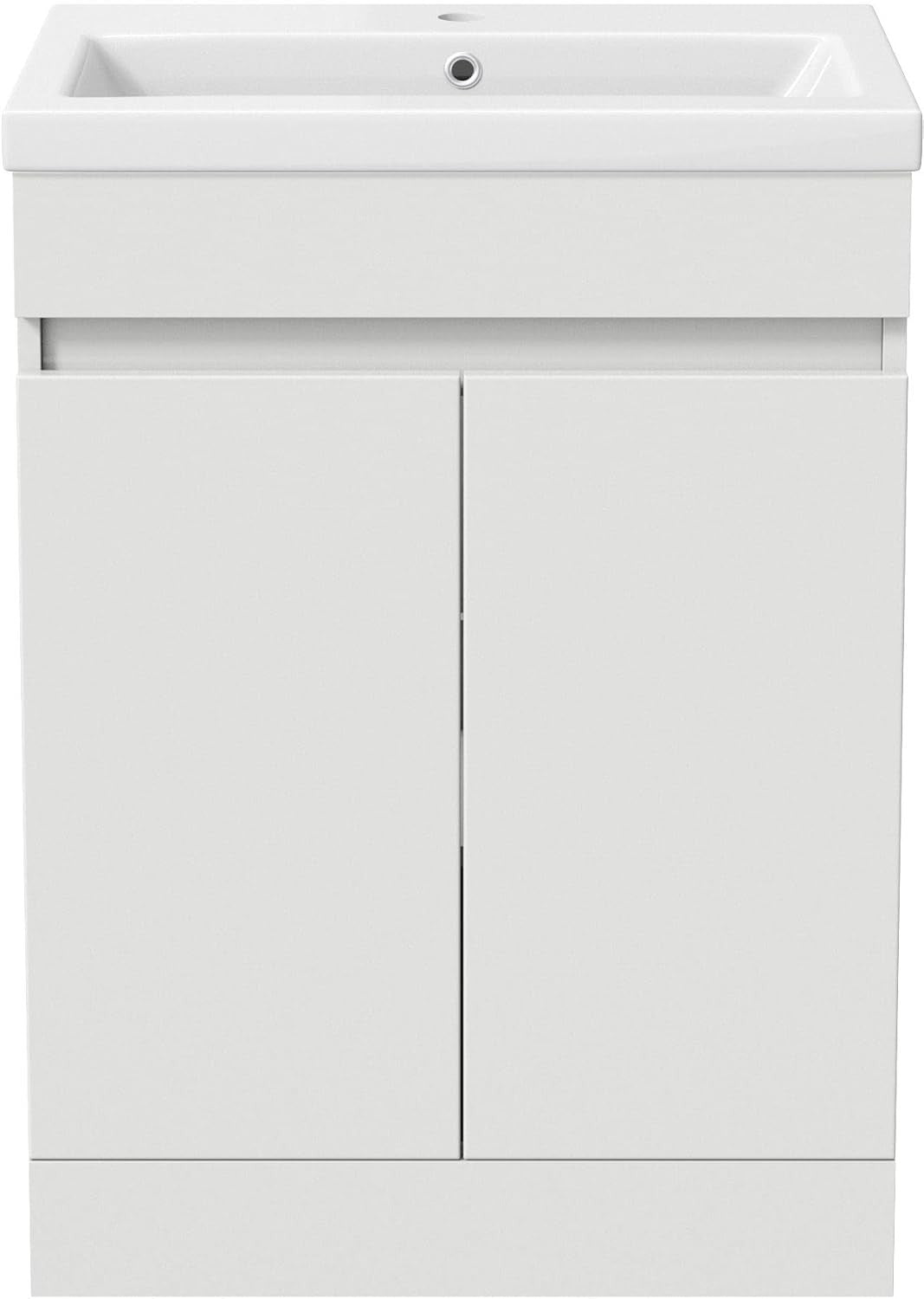 Modern White Gloss Vanity Unit 600mm Bathroom Sink Cabinet With Basin Storage