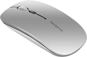 Slim Wireless Mouse Rechargeable Silent 2.4G 1600 DPI Silver