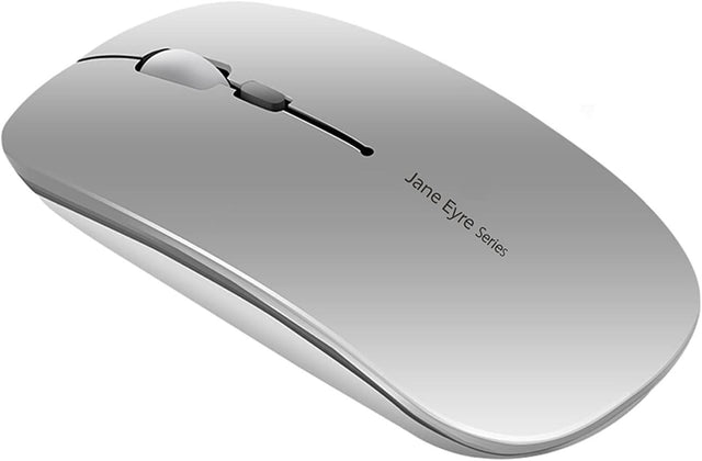 Slim Wireless Mouse Rechargeable Silent 2.4G 1600 DPI Silver