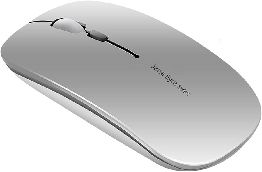 Slim Wireless Mouse Rechargeable Silent 2.4G 1600 DPI Silver