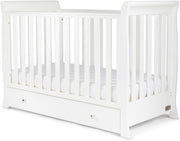 4in1 Convertible Baby Cot Bed Adjustable Height Sleigh Crib w/ Storage White