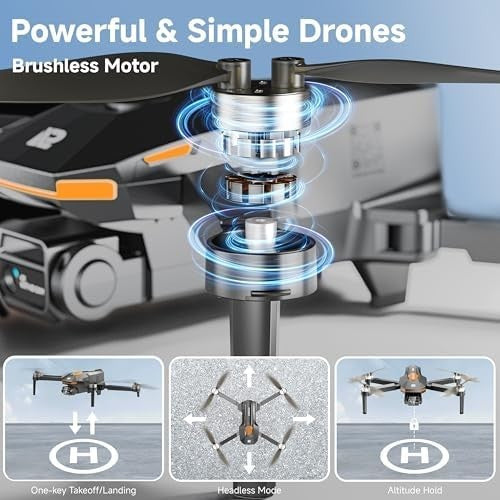 Mini Foldable Drone with 1080P HD Camera, WiFi FPV, Brushless Motor, Tap Fly