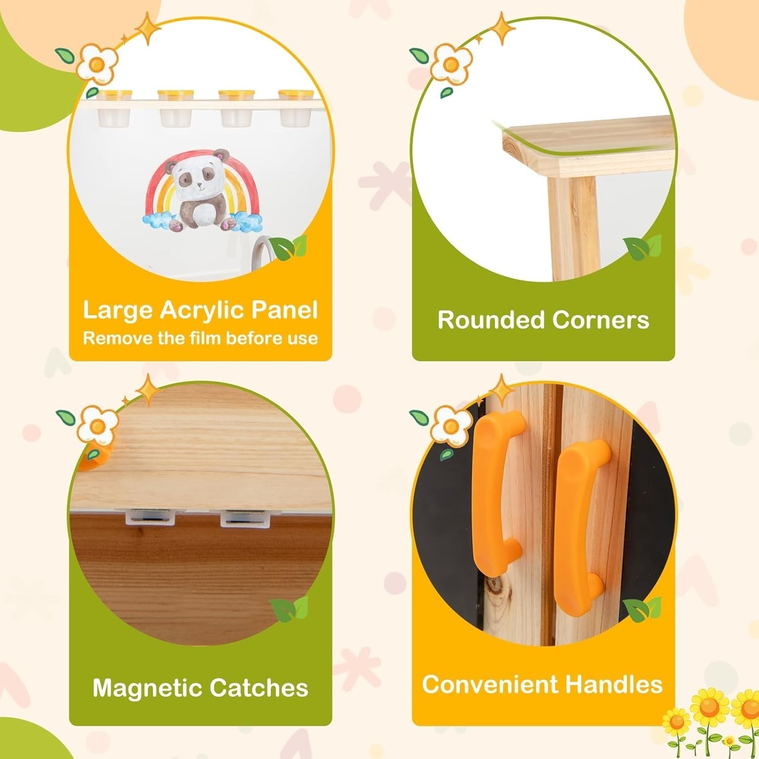Outdoor Wooden Mud Kitchen Kids Playset Chalkboards Plant Pots Sink