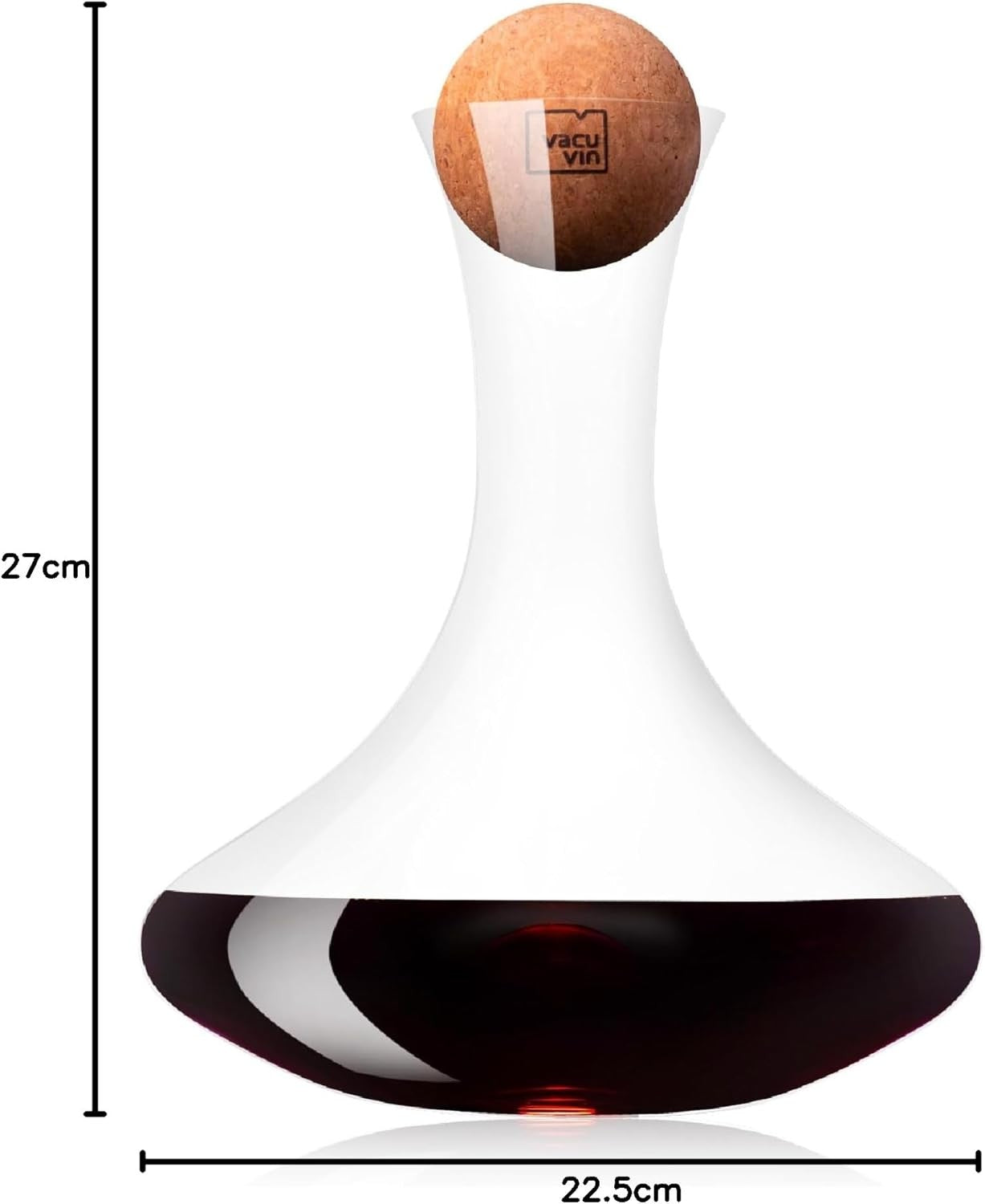 Crystal Wine Decanter with Cork Stopper Elegant Aerating Glass Carafe 1L