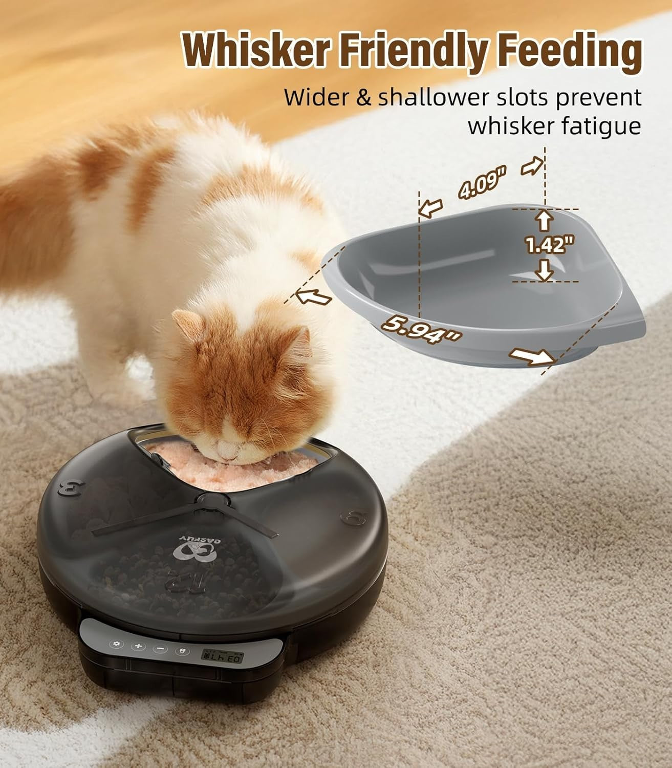 Cordless Automatic Cat Feeder Wet Dry Food 4 Meal Timer Ice Packs LCD