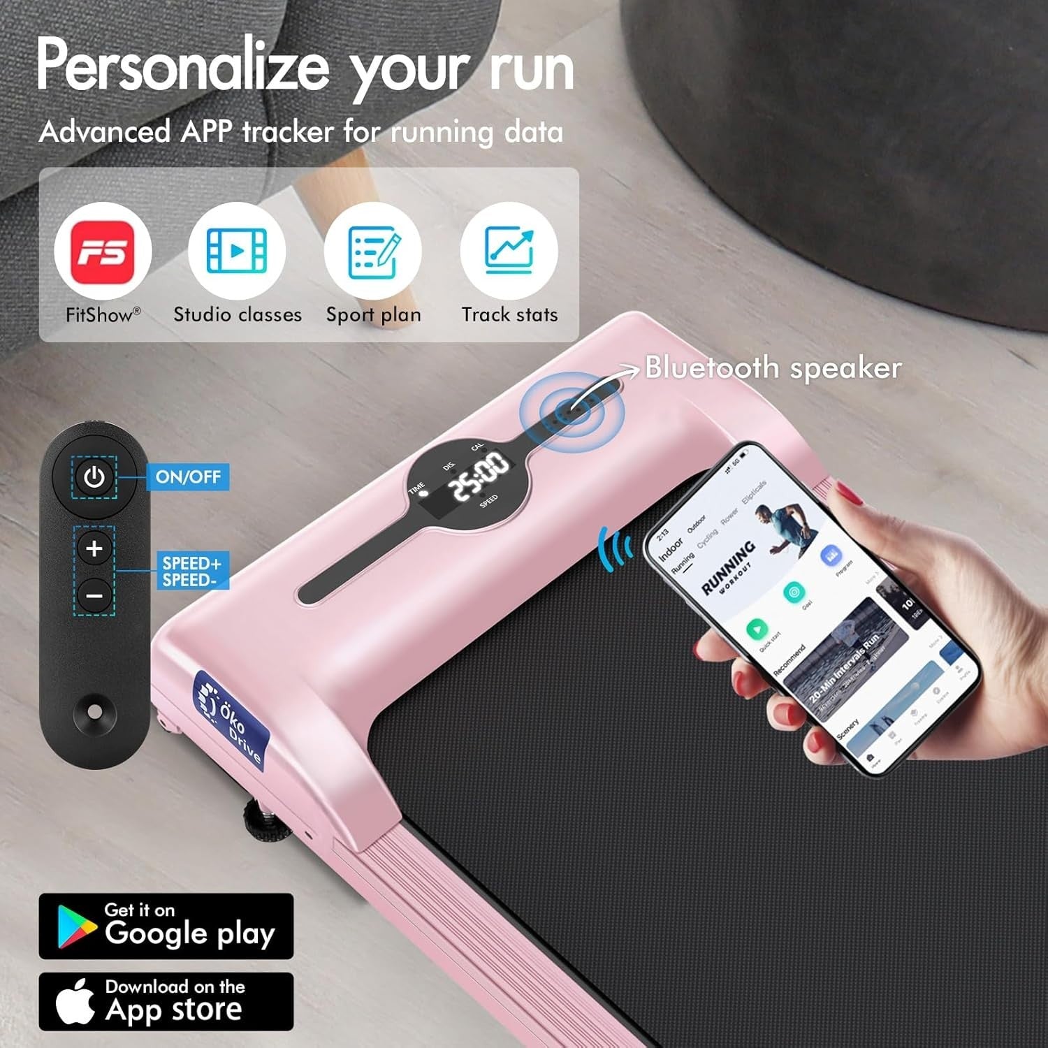 9% Incline Under Desk Treadmill 2.2HP Home Running Machine w/ LED