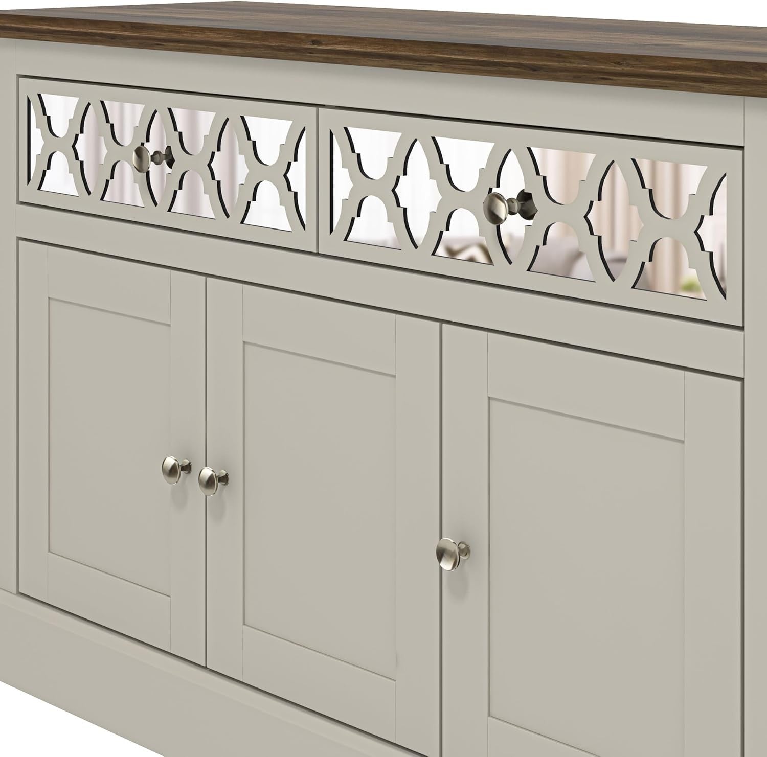 Luxury Sideboard Cabinet Grey Oak Storage Drawers Modern Living Room Unit