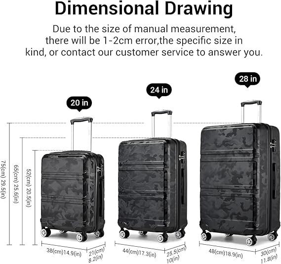 Flight Cabin Case 20” ABS+PC Spinner Luggage TSA Combination Lock