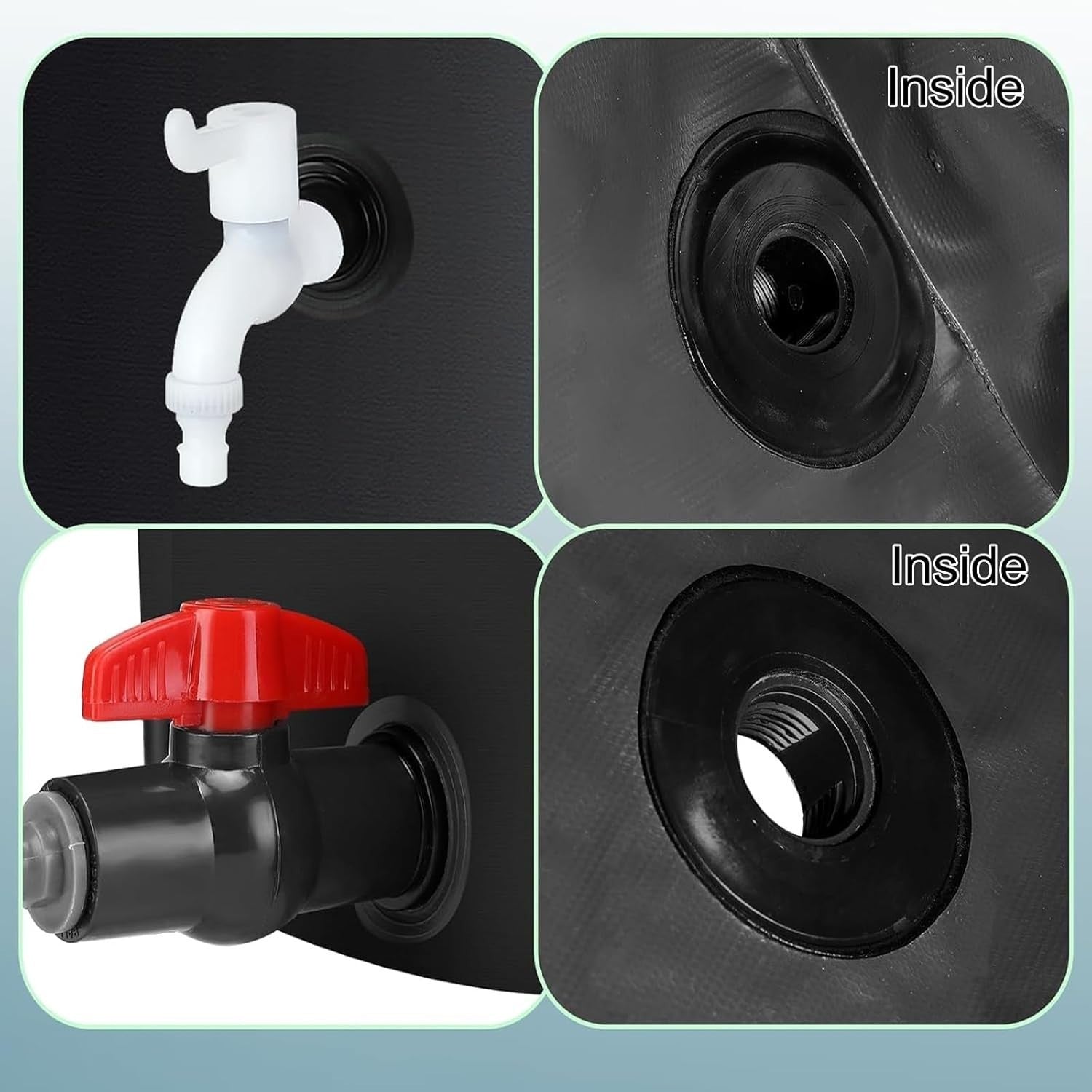 50L Foldable Rainwater Collection Tank, Portable Garden Water Butt, PVC