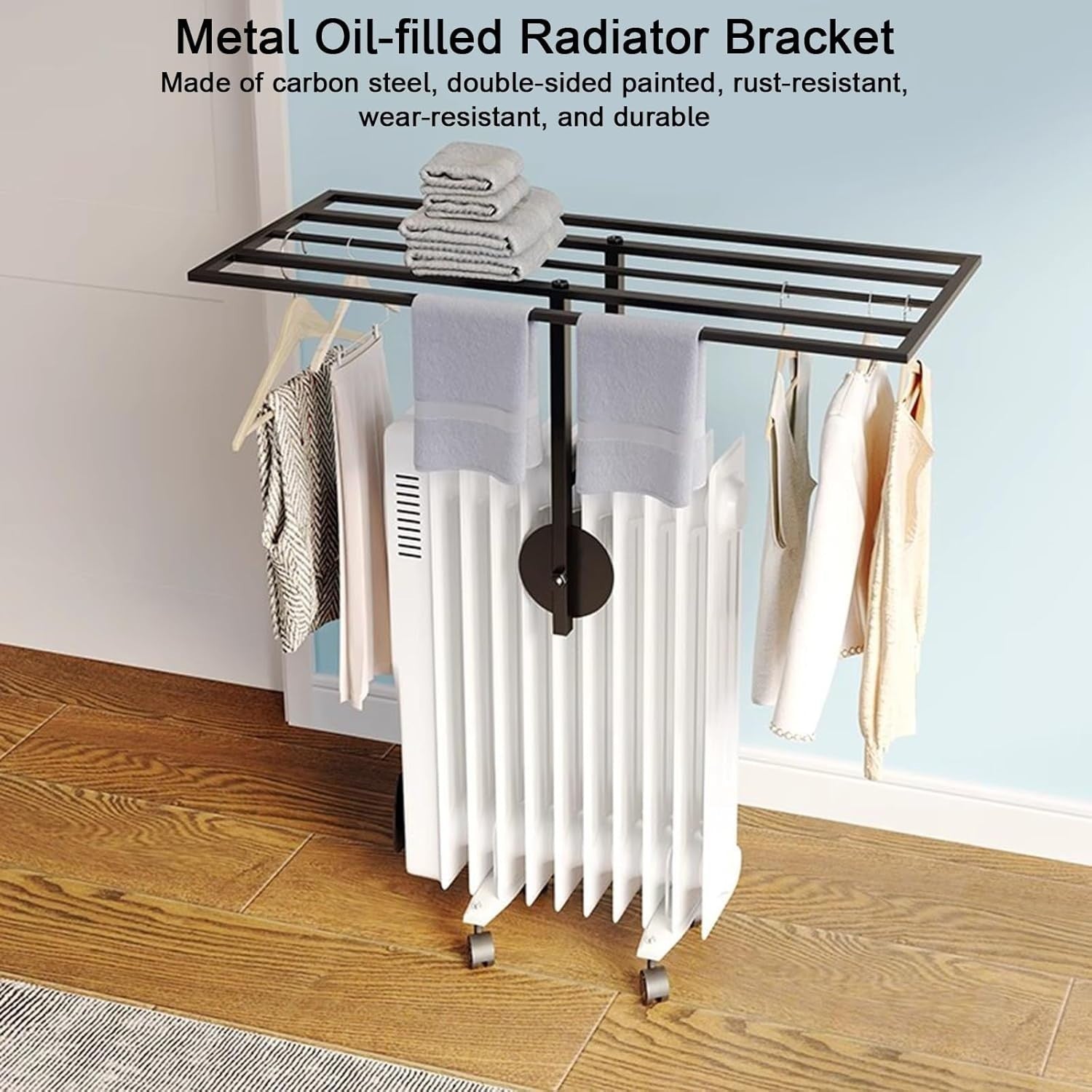 Adjustable Height Oil Radiator Clothes Drying Rack Indoor/Outdoor 40cm-80cm