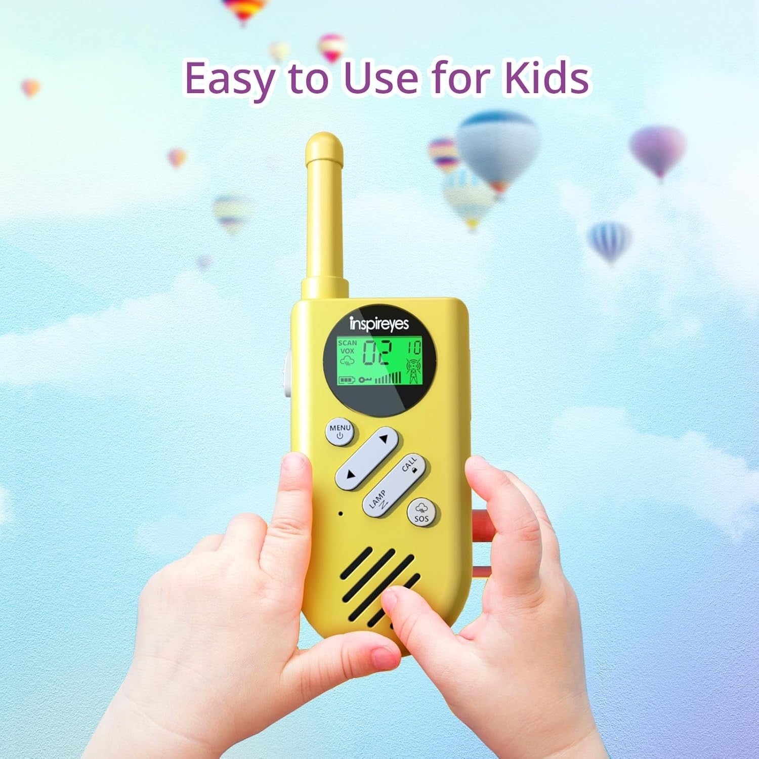 Kids Rechargeable Walkie Talkies 3 Pack 22CH Long Range VOX Weather