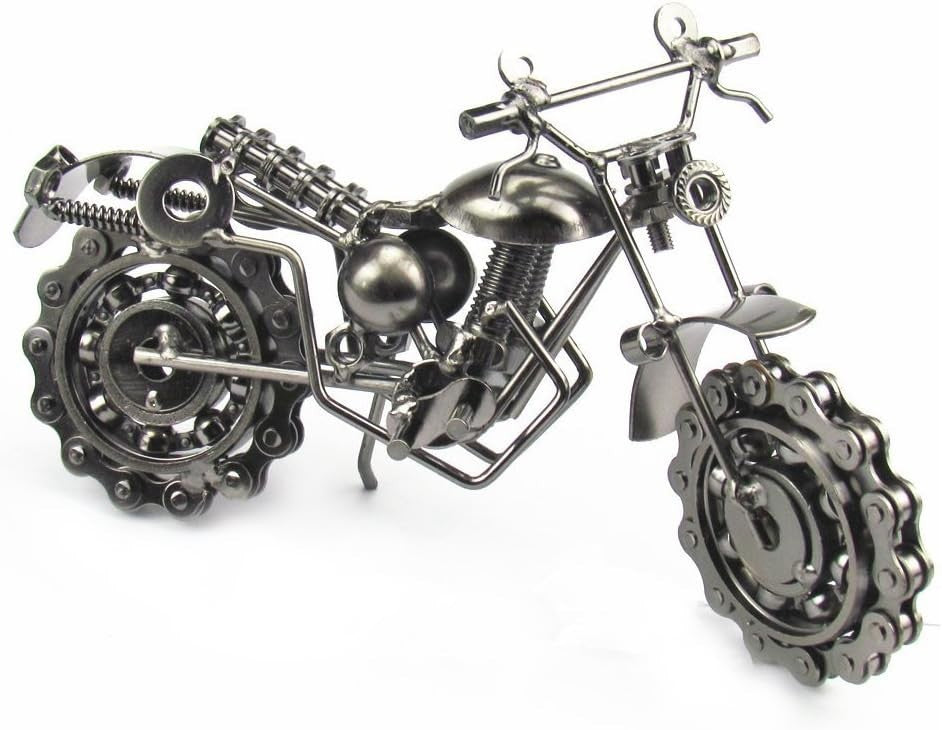 Retro Iron Motorcycle Model with Moving Wheels – Kids Room Decor & Gift