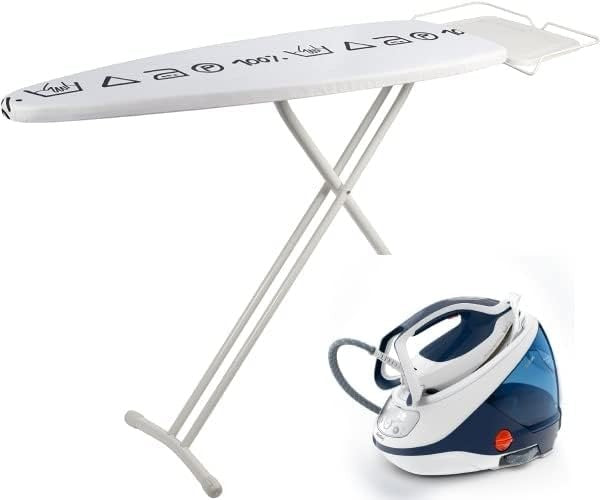 Ironing Board with Steam Iron Shelf Height Adjustable Foldable 124x40cm