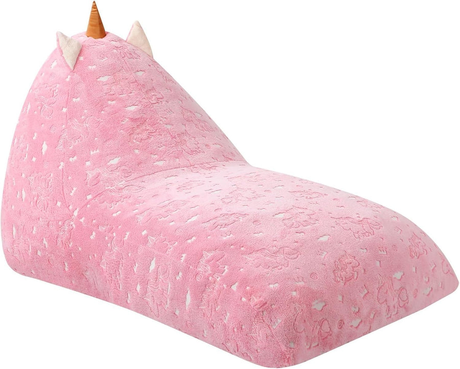 Large Pink Unicorn Kids Bean Bag Chair with Removable Washable Cover
