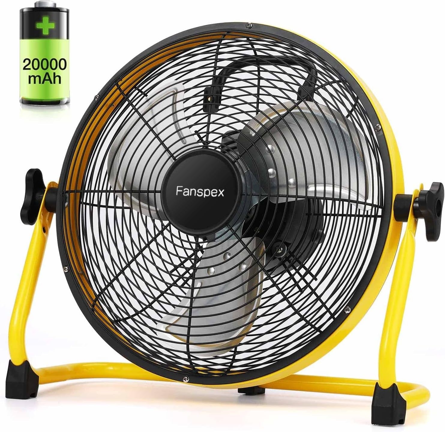 12" Rechargeable Camping Fan – 20000mAh Battery 3 Speeds High-Velocity Airflow