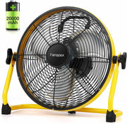 12" Rechargeable Camping Fan – 20000mAh Battery 3 Speeds High-Velocity Airflow