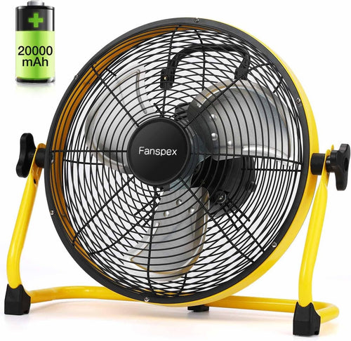 12" Rechargeable Camping Fan – 20000mAh Battery 3 Speeds High-Velocity Airflow