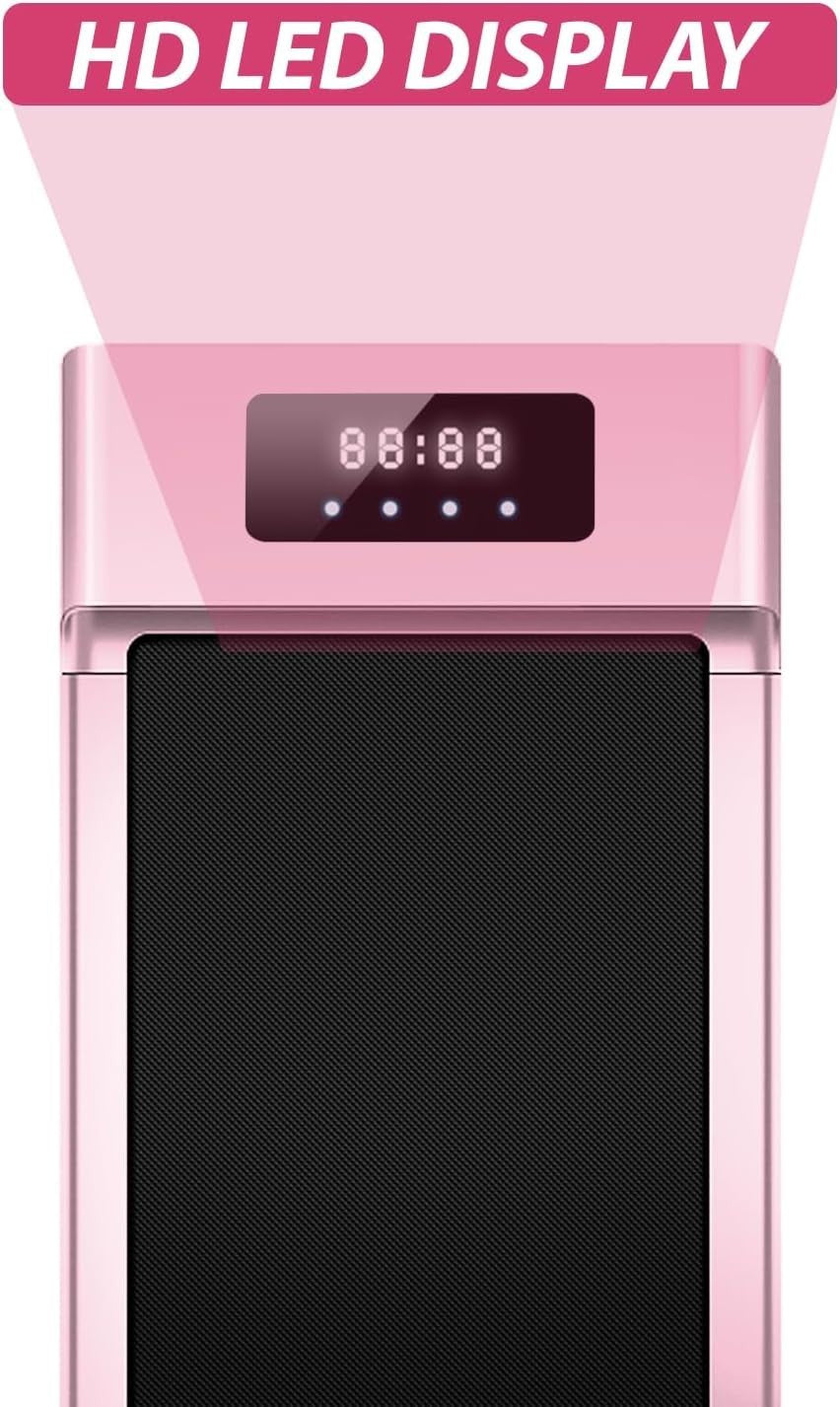 Under Desk Walking Pad 2.5HP Treadmill 12km/h Bluetooth Speaker Compact Pink