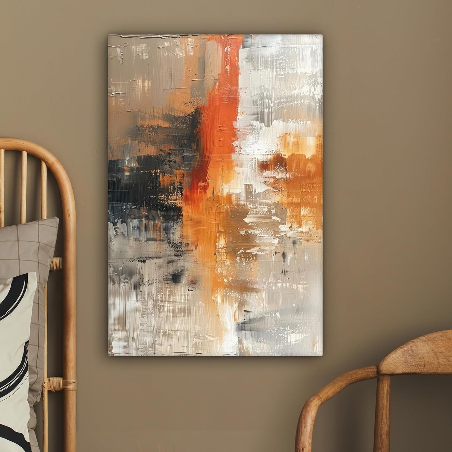 Abstract Canvas Wall Art 40x60cm Gold Grey Modern Living Room Decor