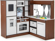 Kids Corner Play Kitchen Lights Sounds Ice Maker Water Sink Brown