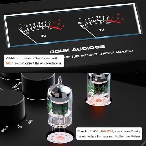 T6PRO Hybrid Tube Bluetooth Amplifier 2x300W VU Meter AUX RCA Preamp