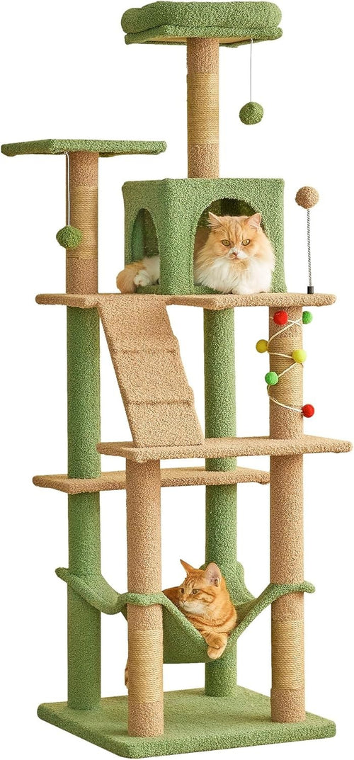 Cat Tree 163cm Tall Multi Level Tower Scratching Post Hammock Condo