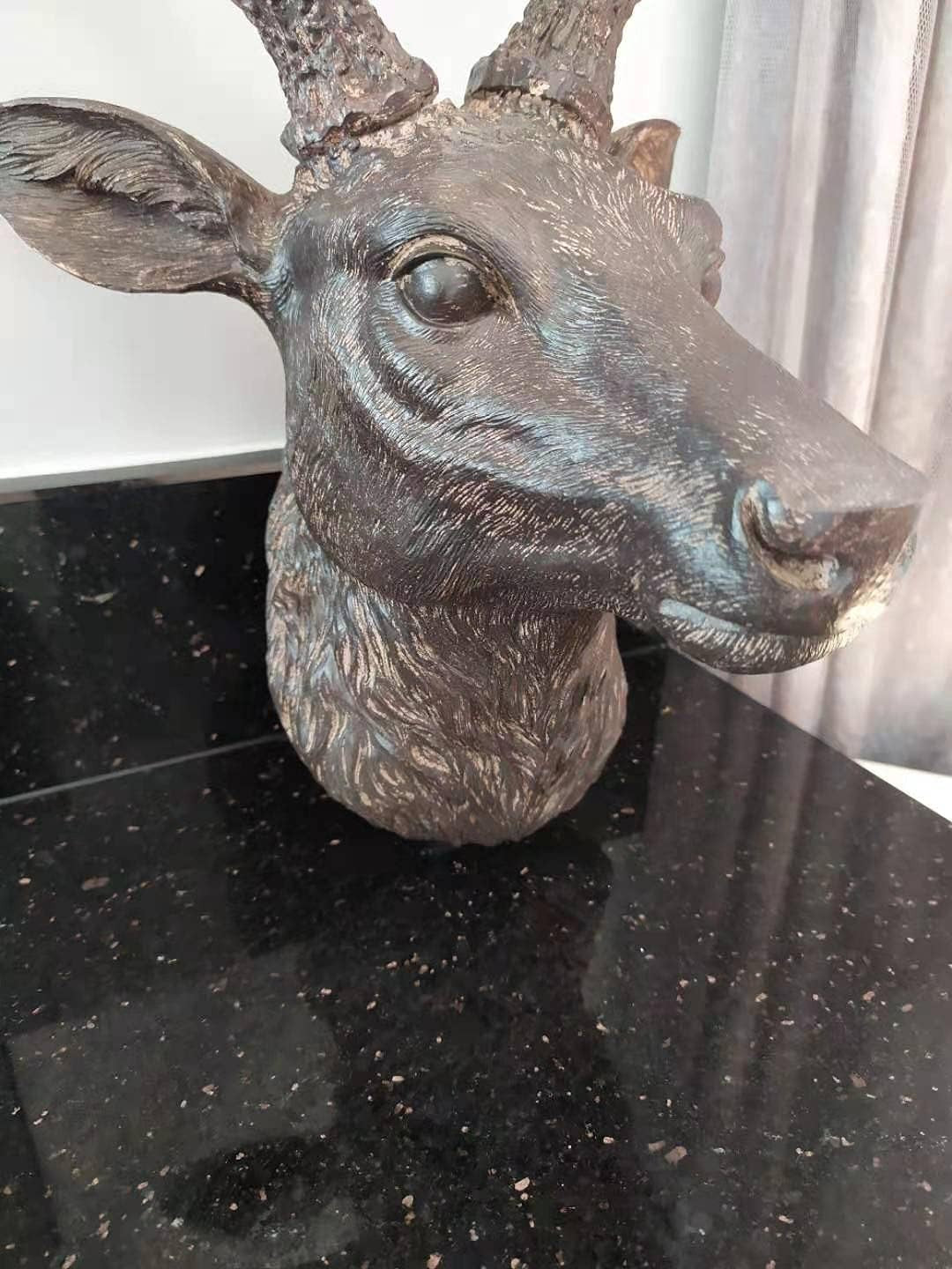 Large Vintage Resin Stag Head Wall Mount Sculpture
