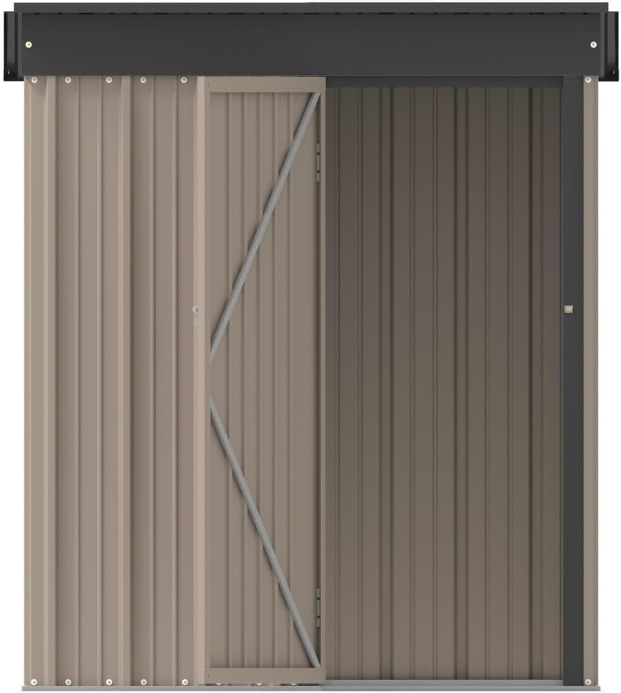 3x5 ft Metal Garden Shed Outdoor Storage Lockable Rustproof Tool Shed