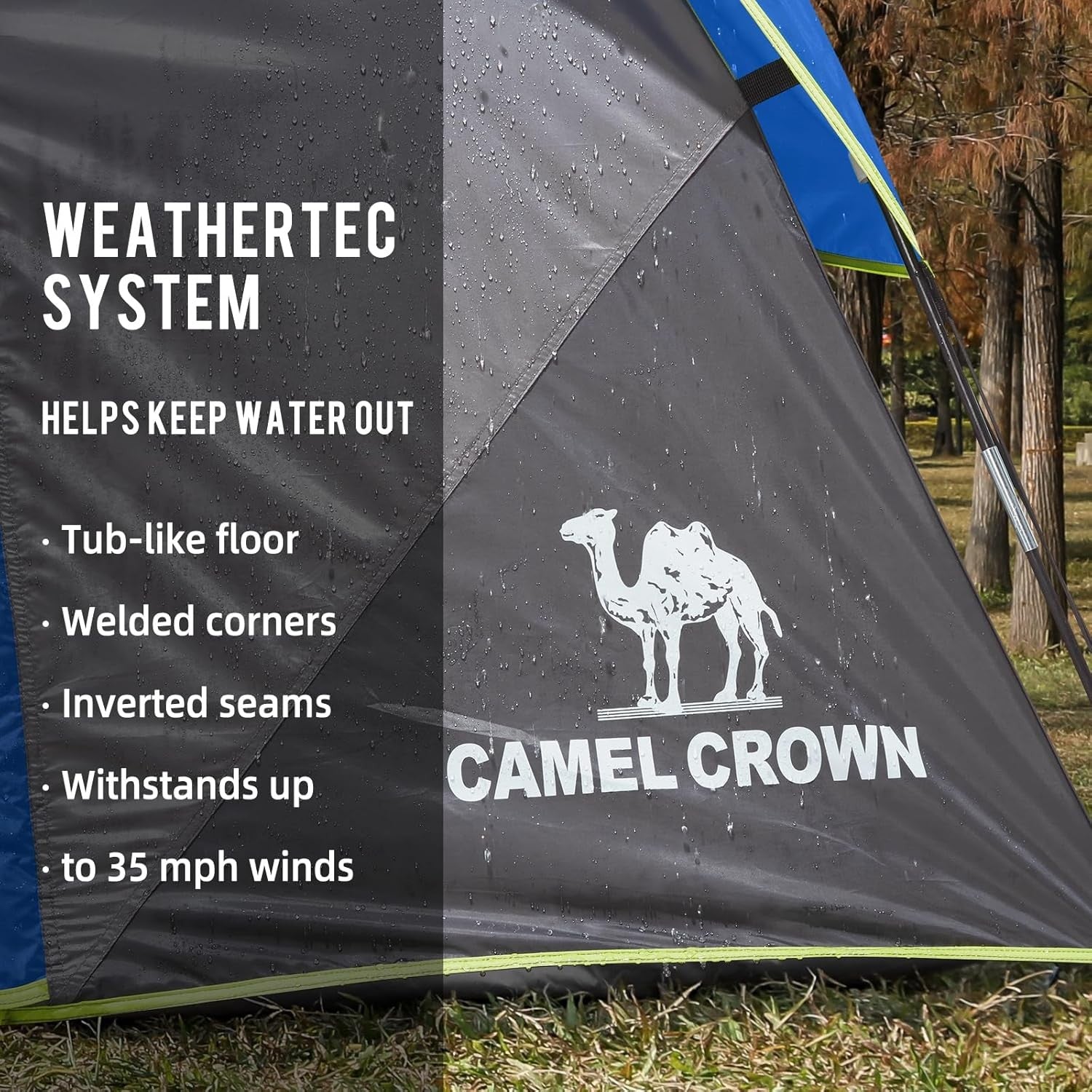 6 Person Waterproof Family Camping Tent Easy Setup with Ground Mat