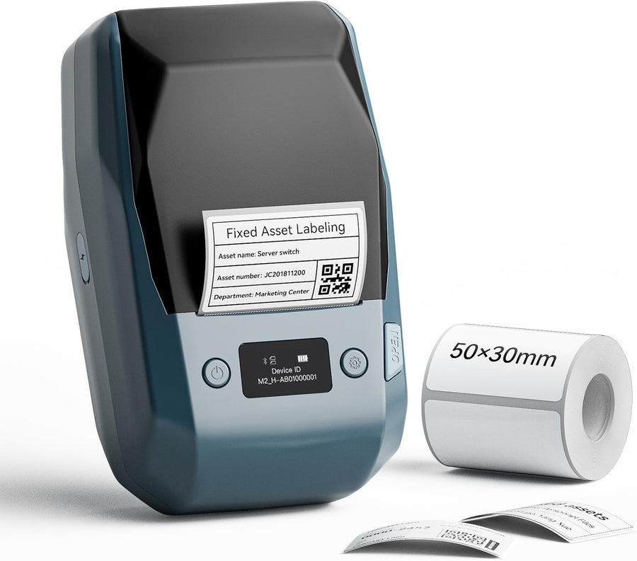 Bluetooth Thermal Transfer Label Printer 20-50mm Black