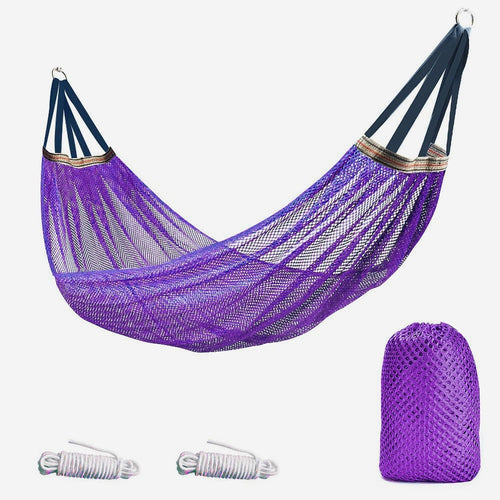 Outdoor Nylon Hammock – Super Soft Breathable Mesh Swing Bed 650lb Max Load