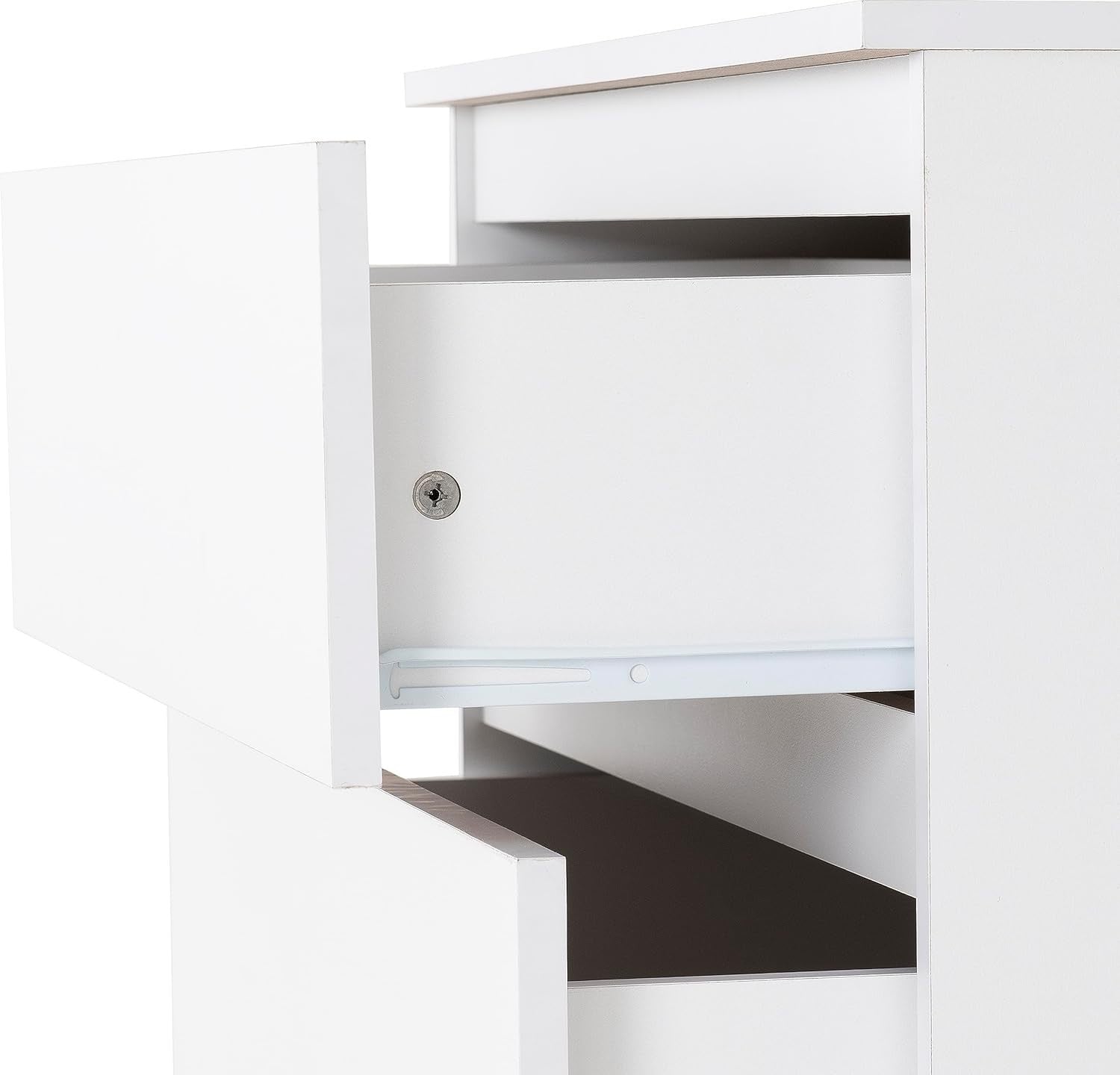 White 4 Drawer Chest Tall Modern Storage Cabinet for Bedroom or Hallway