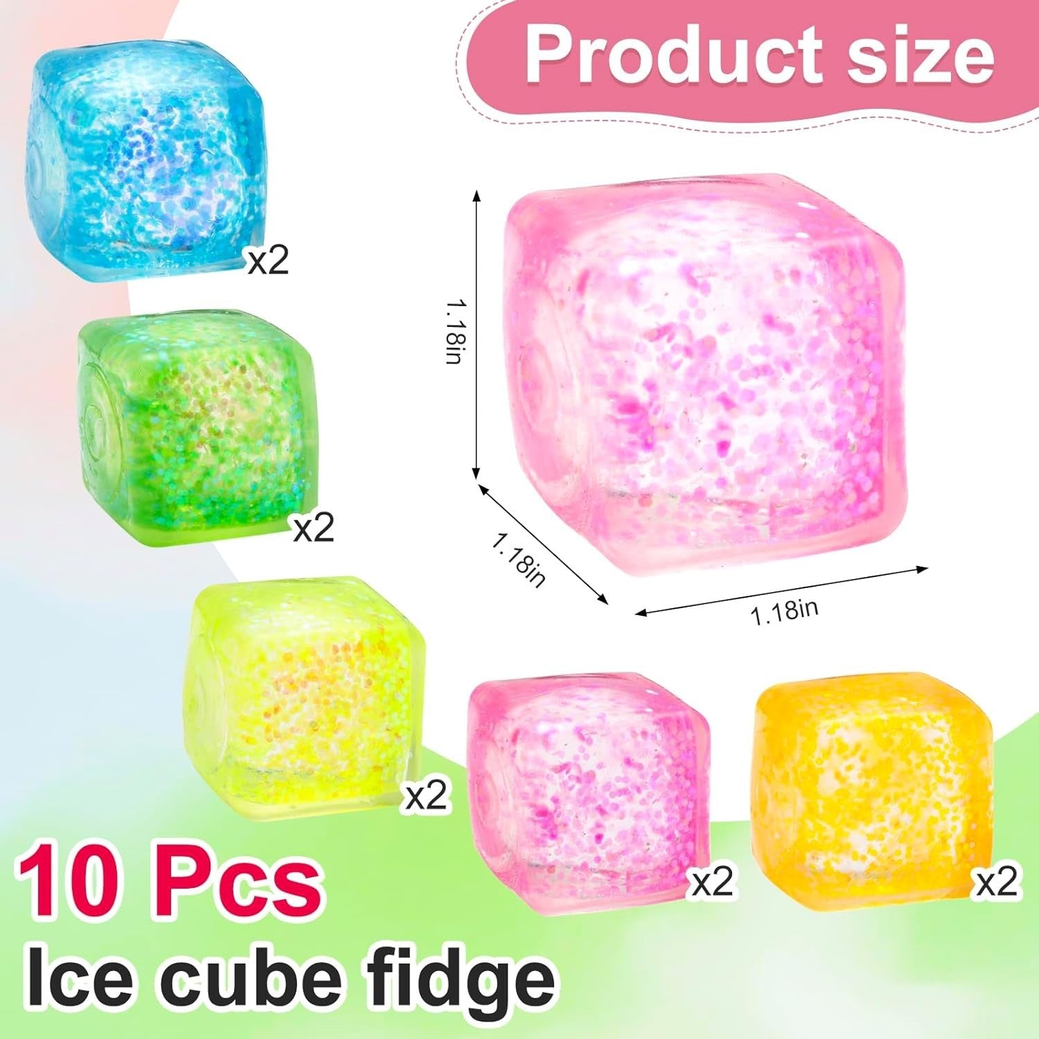 10PCS Stress Cube Squishy Fidget Toys Anxiety Relief Sensory