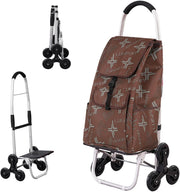 2-in-1 Foldable Stair Climber Trolley 6-Wheel Lightweight 40KG Waterproof Bag