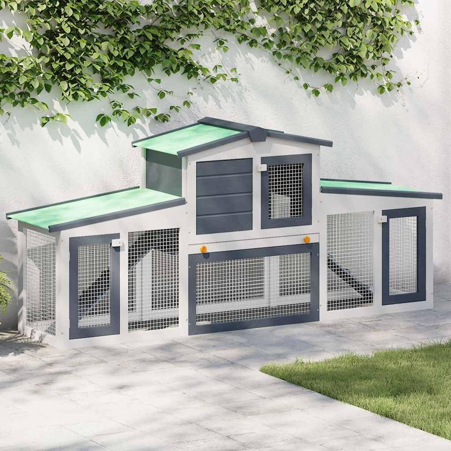 Large Outdoor Rabbit Hutch Wooden Enclosure Weatherproof Small Animal House