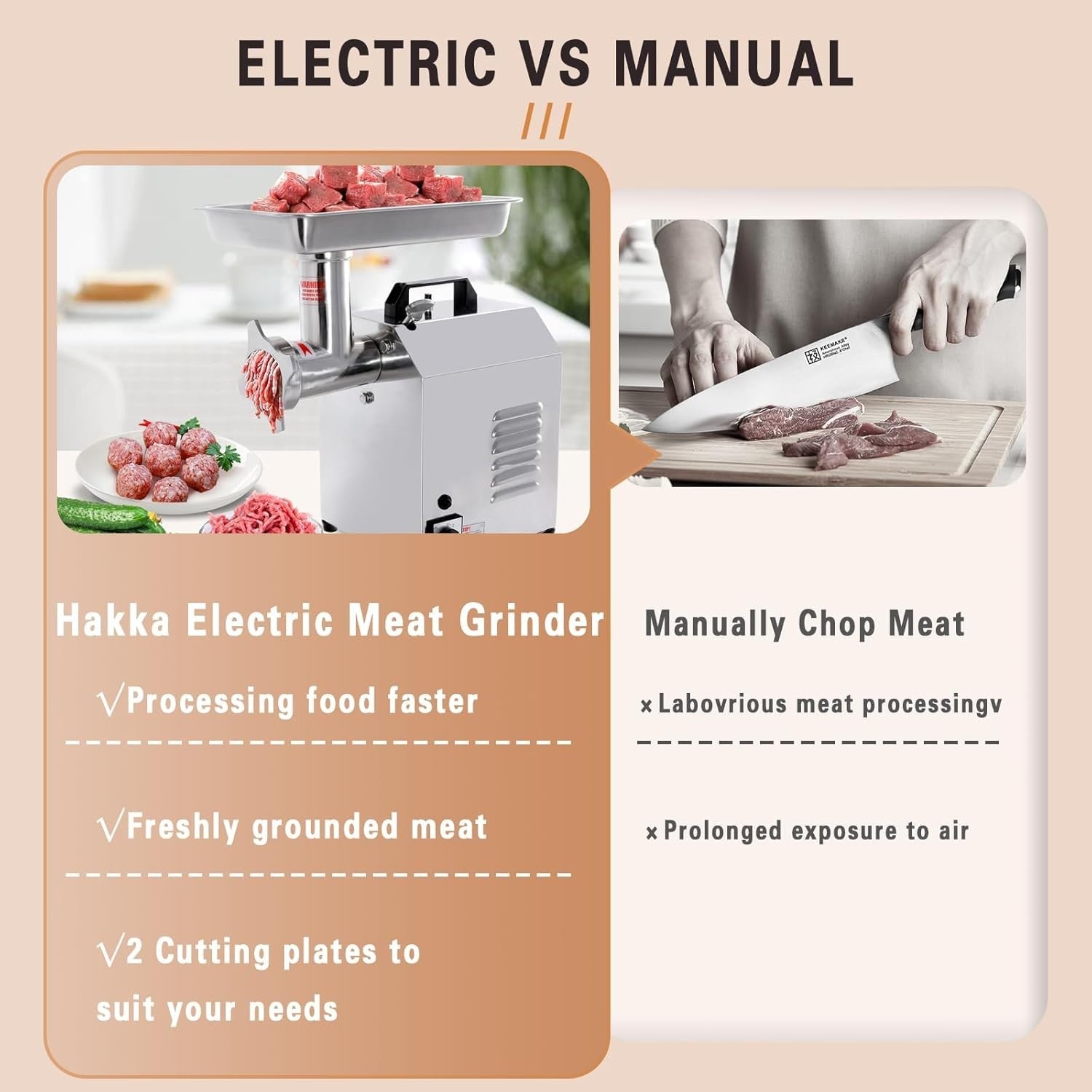 735W Commercial Meat Grinder Sausage Maker 150kg h Stainless Steel