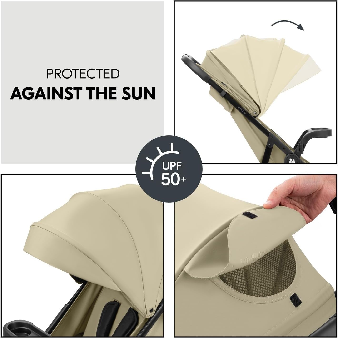 3in1 Travel System Pushchair Pram Car Seat Set Lightweight Reclining Olive