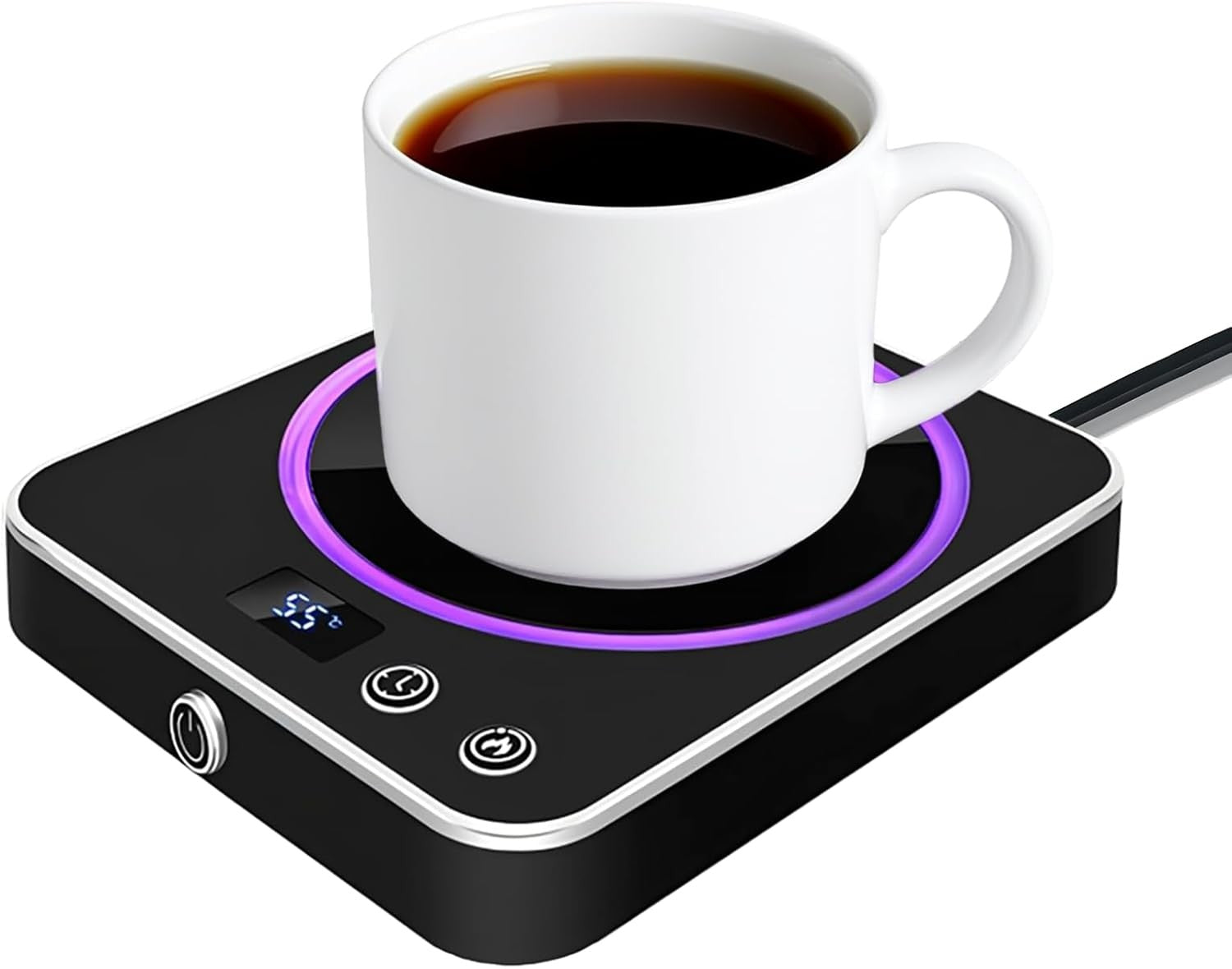 Smart Coffee Mug Warmer 3 Temp Settings LED Desk Cup Heater
