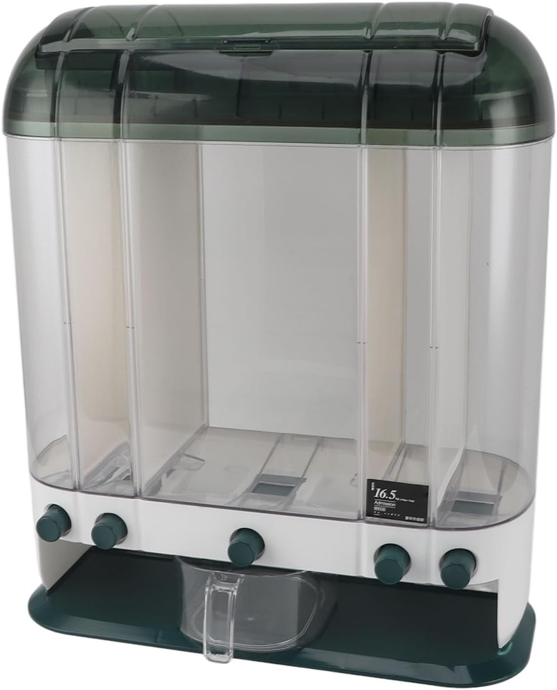 16.5KG Rice Dispenser Airtight Grain Storage Container with Dividers
