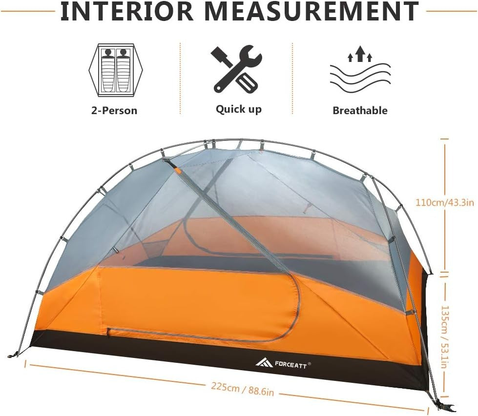 2-3 Man Camping Tent PU3000mm Waterproof Lightweight